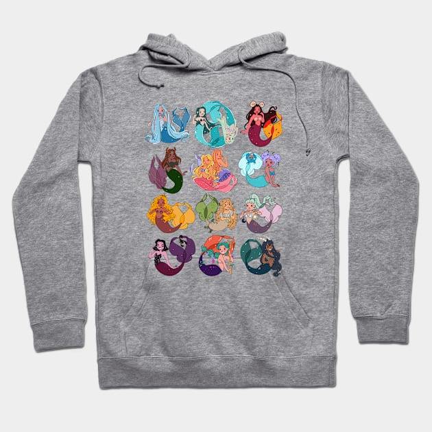 Zodiac Mermaids Hoodie by Maxineart